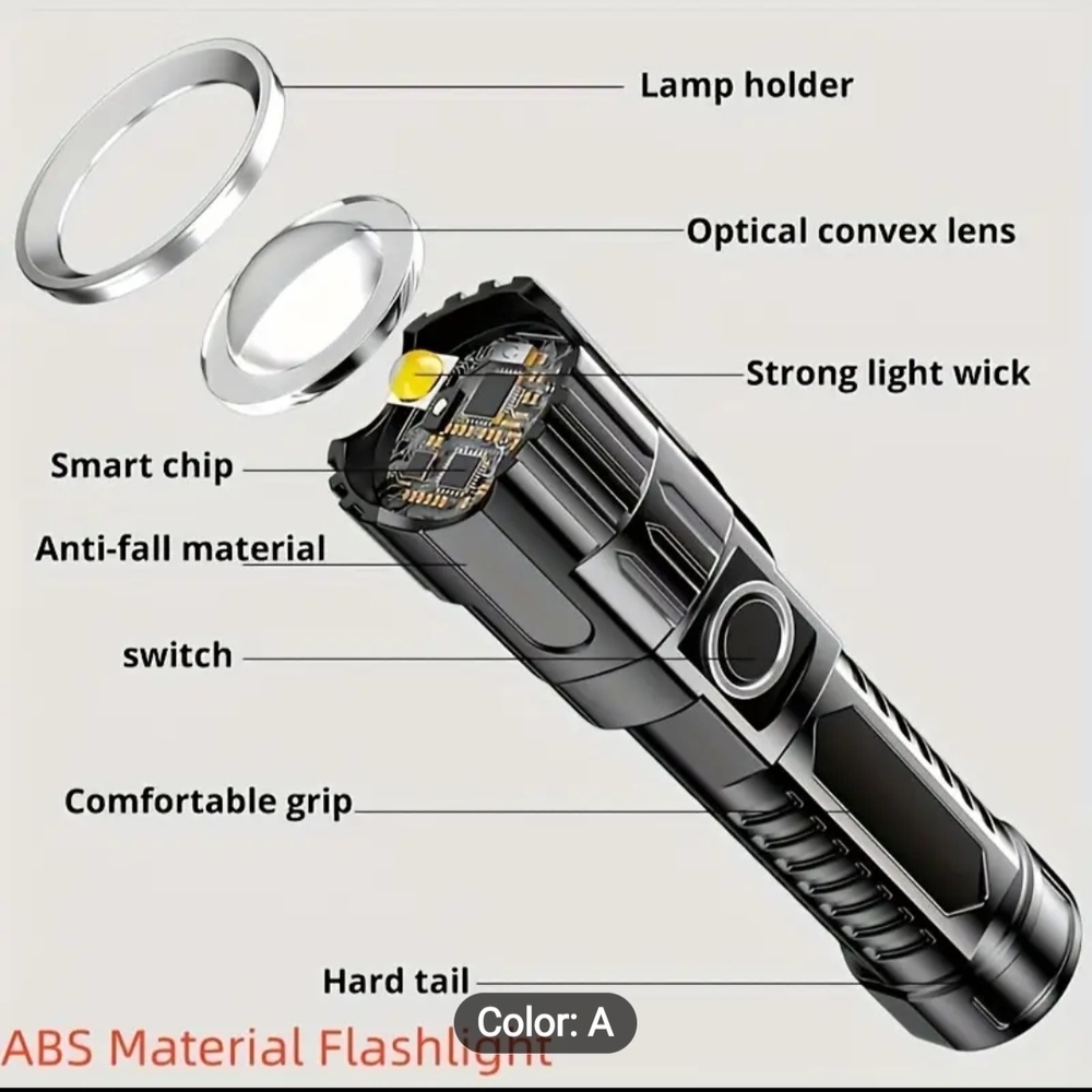 Black Tactical Flashlight - Picture 6 of 8